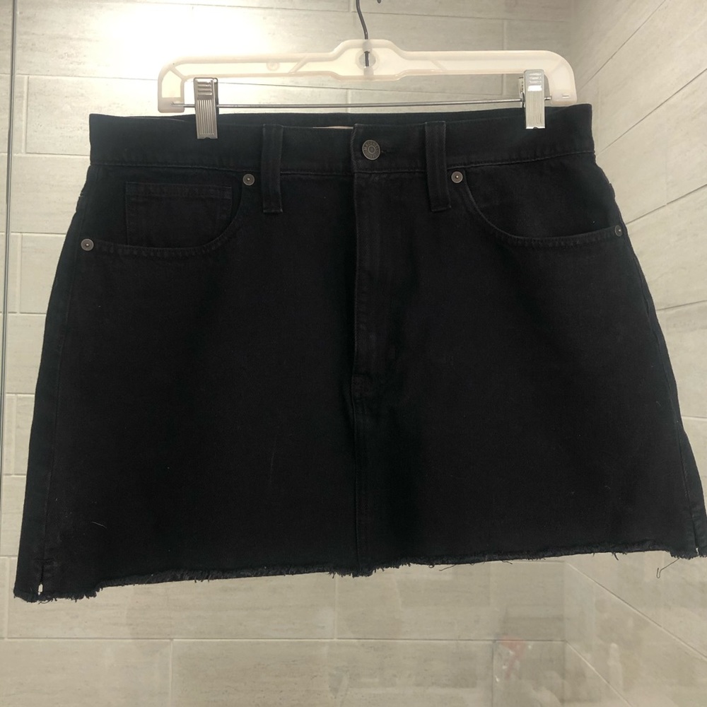Black Madewell Denim Cutoff Skirt